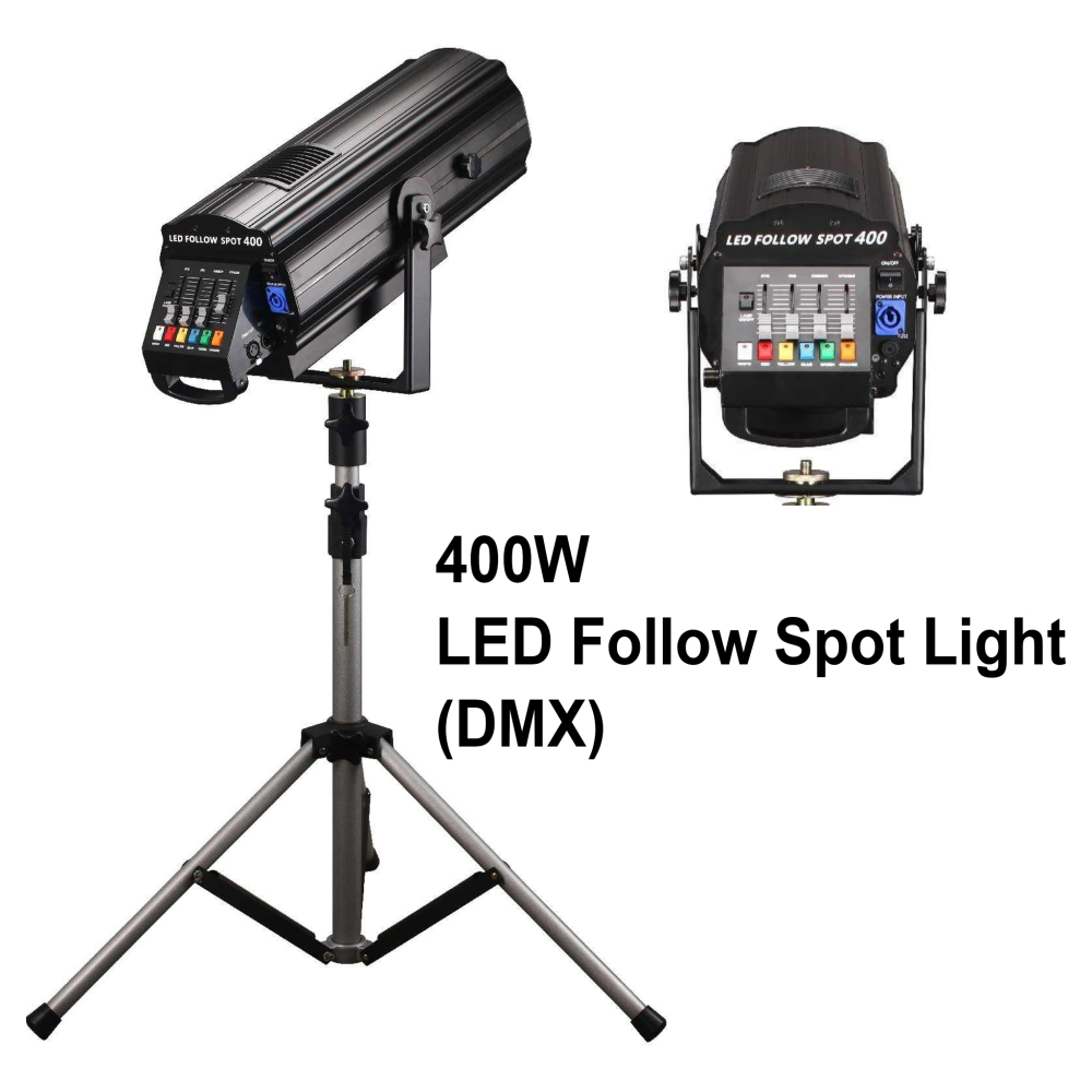 Igracelite 350W/400W/600W/700/1000W/1200W  Professional LED Follow Spot Light, CRI>90 High CRI, 3200K-6500K Bi-Color & 5 Colors (RGBWA), 8°-12° Manual Zoom, 0-100% Dimming, DMX Stage Event Light, 25000Hrs Long Lifespan