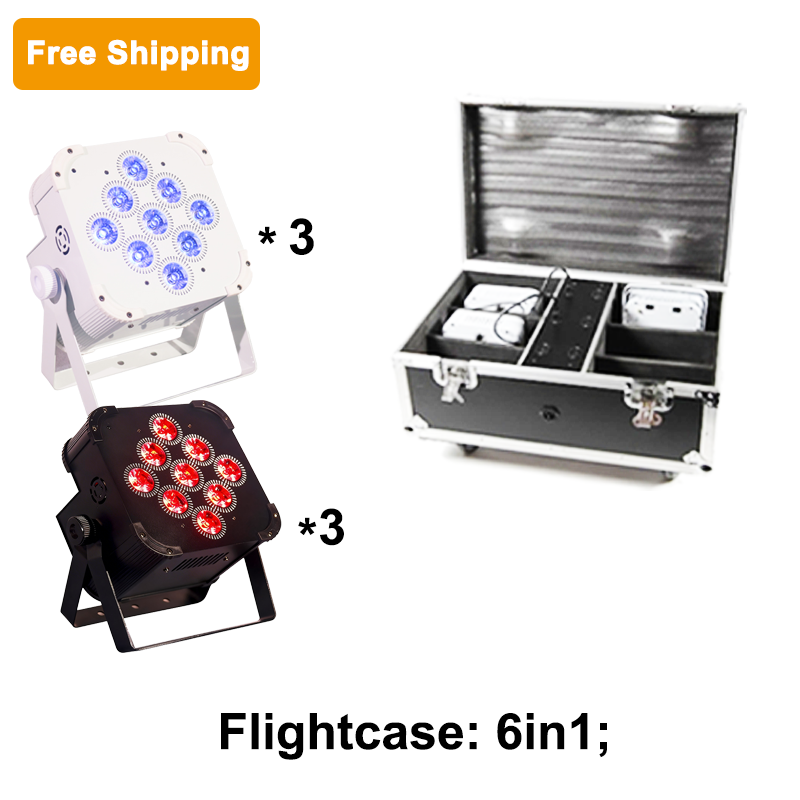 Free Shipping 9*18W Rgbwauv 6in1 Wifi Wireless Dmx Remote Control Battery Powered LED Par