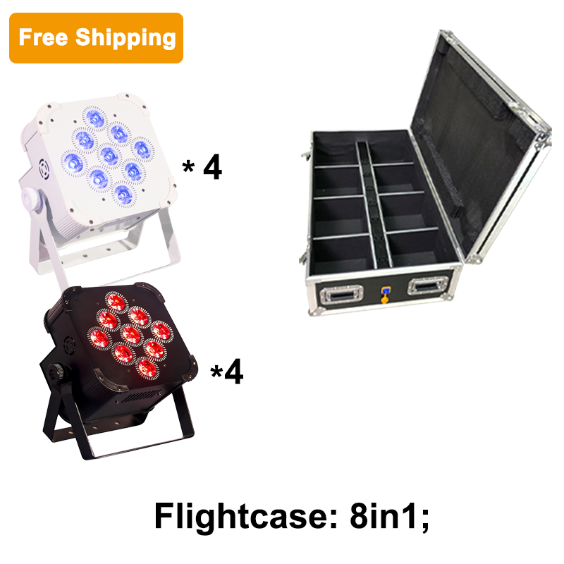 Free Shipping 9*18W Rgbwauv 6in1 Wifi Wireless Dmx Remote Control Battery Powered LED Par