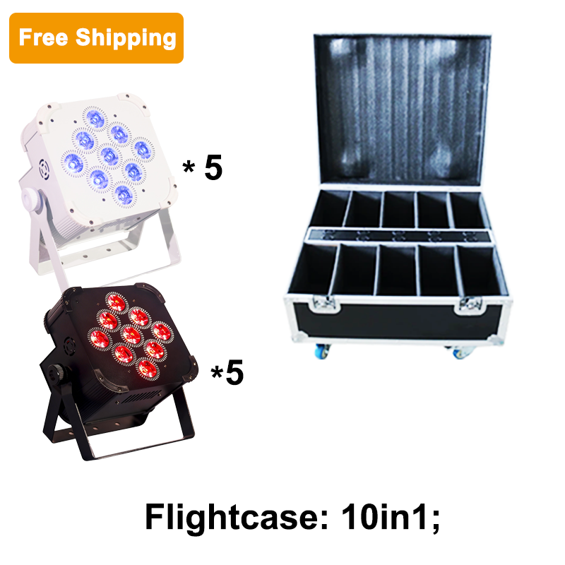 Free Shipping 9*18W Rgbwauv 6in1 Wifi Wireless Dmx Remote Control Battery Powered LED Par