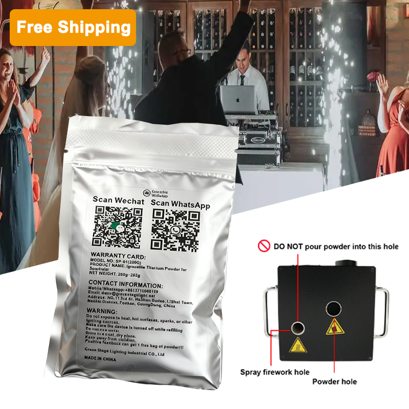 Free Shipping 200g Titanium Cold Spark Powder Indoor/Outdoor 10 Bags /20 Bags/30 Bags/50 Bags