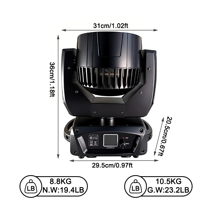 Igracelite 7x40W RGBW Bee Eye Moving Head Light, 3-in-1 Stage Light with 8W RGB Animation Laser & RGB Halo Ring, Pixel Control Zoom Wash Beam Professional DMX Lighting for DJ Nightclub Concert Event Stage