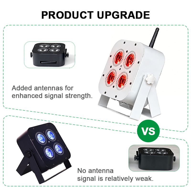 Igracelite 4x18W RGBWA+UV 6-in-1 Battery Operated Light, Wireless LED Par Uplight with Mobile App & IR Control, 5000mAh Rechargeable Portable Stage Lighting for Wedding Event Party, Stainless Steel
