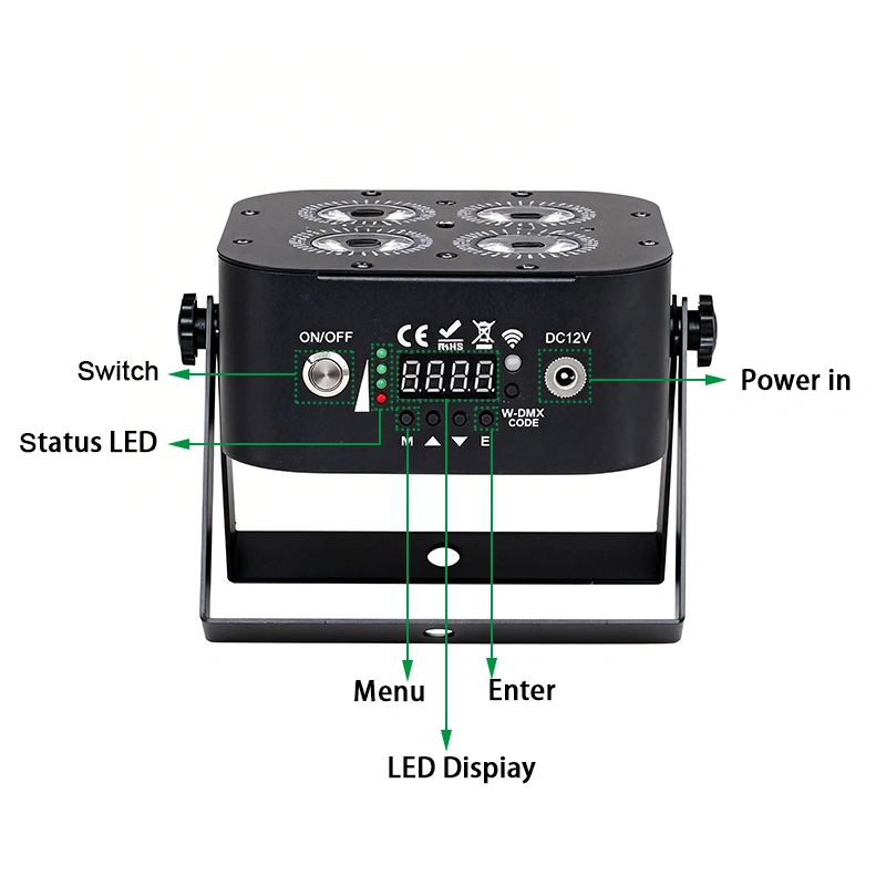 4x18W LED Battery Operated Light 5000mah