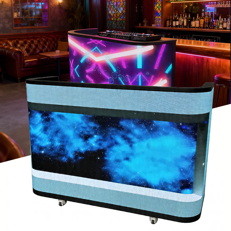 Igracelite P2.5 Indoor DJ Booth LED Display Screen: 3840Hz High Refresh Portable Video Wall for Nightclub, Mobile Front Desk Screen with Wheels & Storage, Full Color Stage Display for Wedding & Event