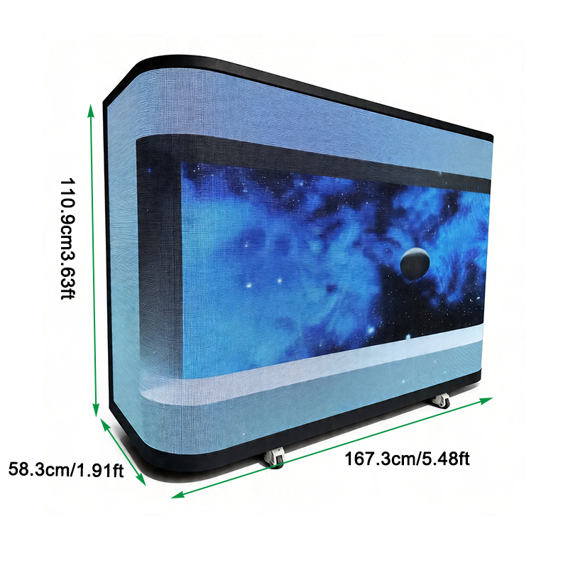Igracelite P2.5 Indoor DJ Booth LED Display Screen: 3840Hz High Refresh Portable Video Wall for Nightclub, Mobile Front Desk Screen with Wheels & Storage, Full Color Stage Display for Wedding & Event
