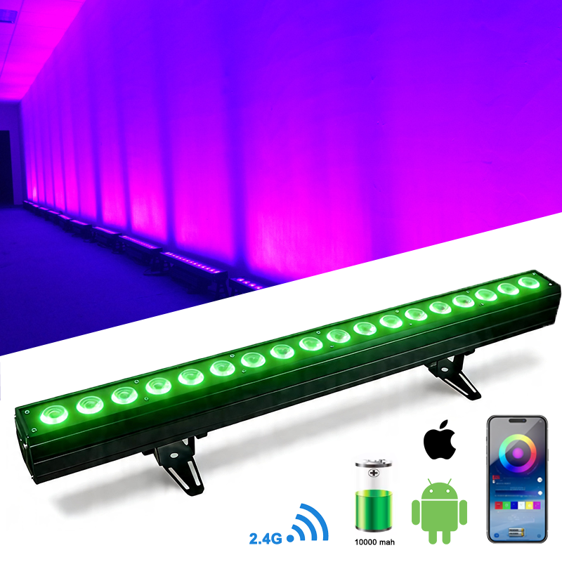 18*18w RGBWAUV 6in1 Battery Remote Led Bar Wash