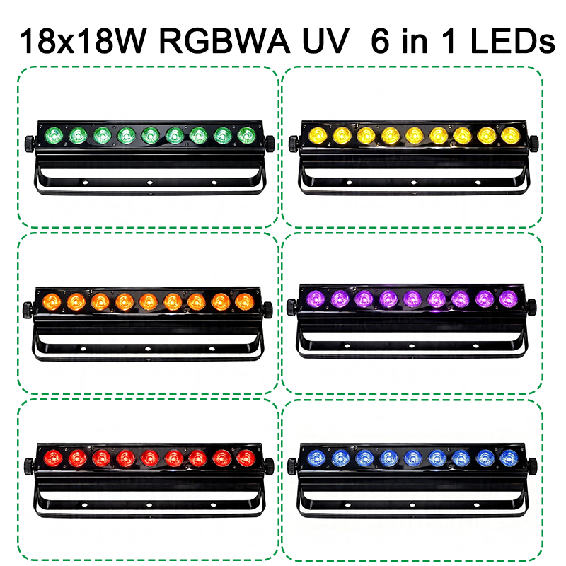 Igracelite 9*18w 6in1 battery wireless DMX LED stage light bar
