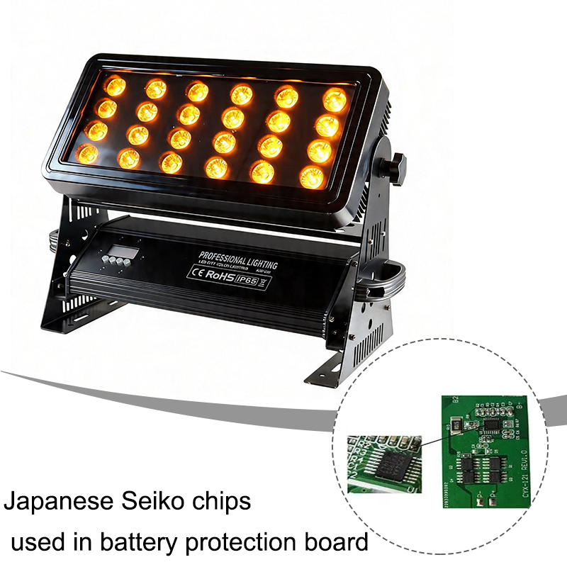 Igracelite 24pcs*18w 6in1 waterproof  wireless dmx battery party led city color light