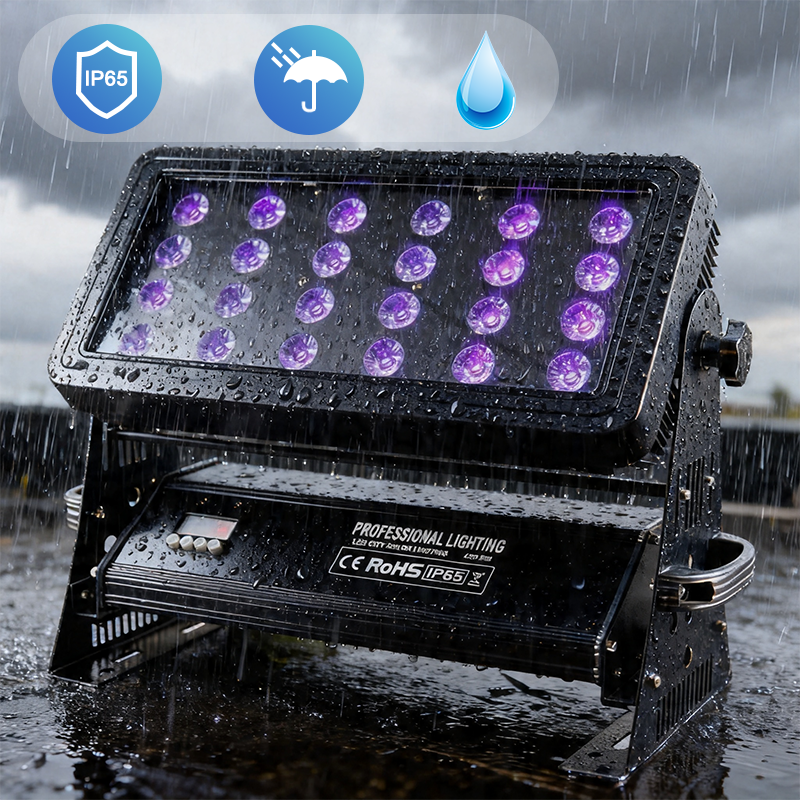 24pcs*18w 6in1 rgbwauv waterproof  wireless dmx battery party led city color light