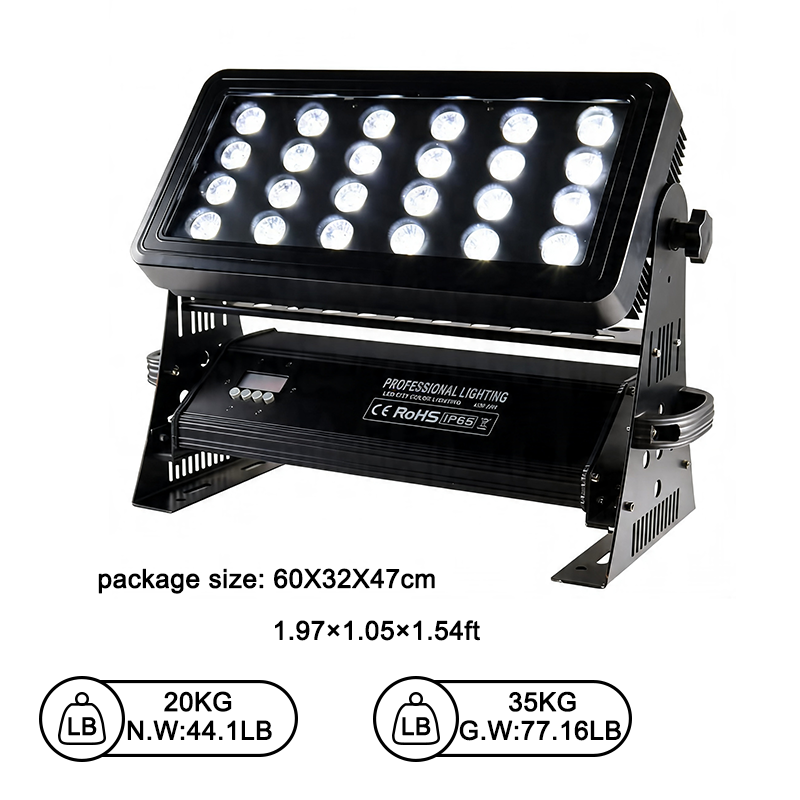 Igracelite 24pcs*18w 6in1 waterproof  wireless dmx battery party led city color light