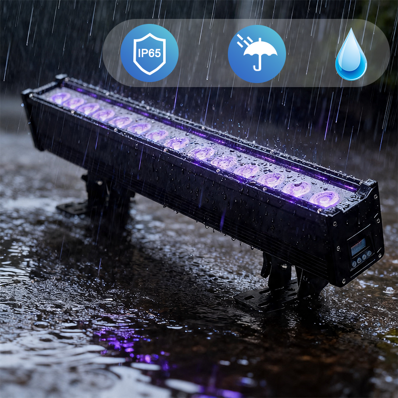 Igracelite 2pcs 18 leds rgbAuv  bar waterproof battery wireless dmx slim light bar