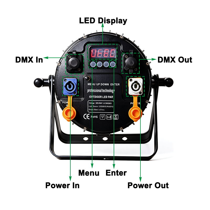 6LEDs IP65 waterproof battery powered  wireless dmx wifi outdoor led par