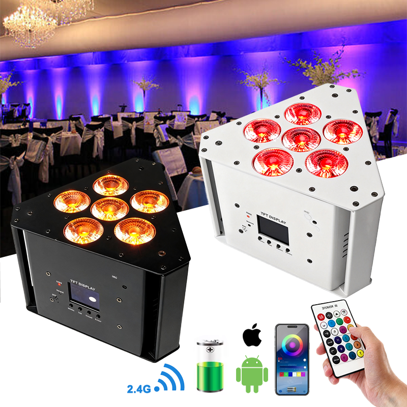 Igracelite 6*18w wireless triangle battery powered led uplights