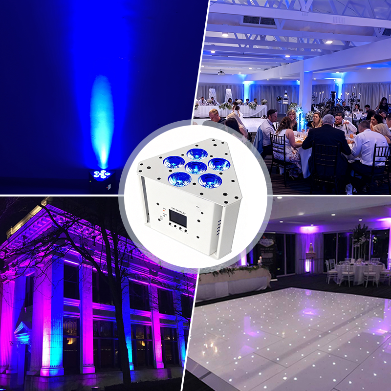 6*18w wireless battery powered triangle led uplights