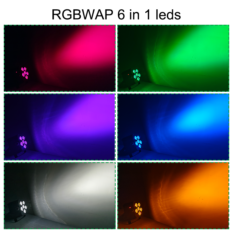6PCs*18W RGBWAUv 6in1 WiFi wireless DMX battery led par light