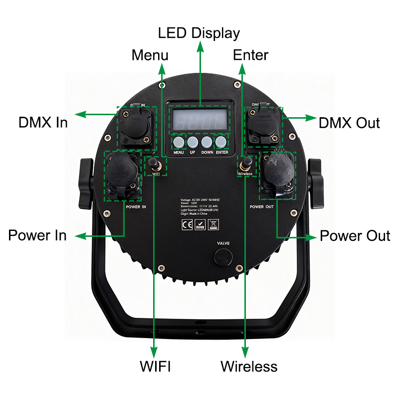 Igracelite  Wireless DMX Battery Outdoor Rgbw LED Par Can Stage Lights