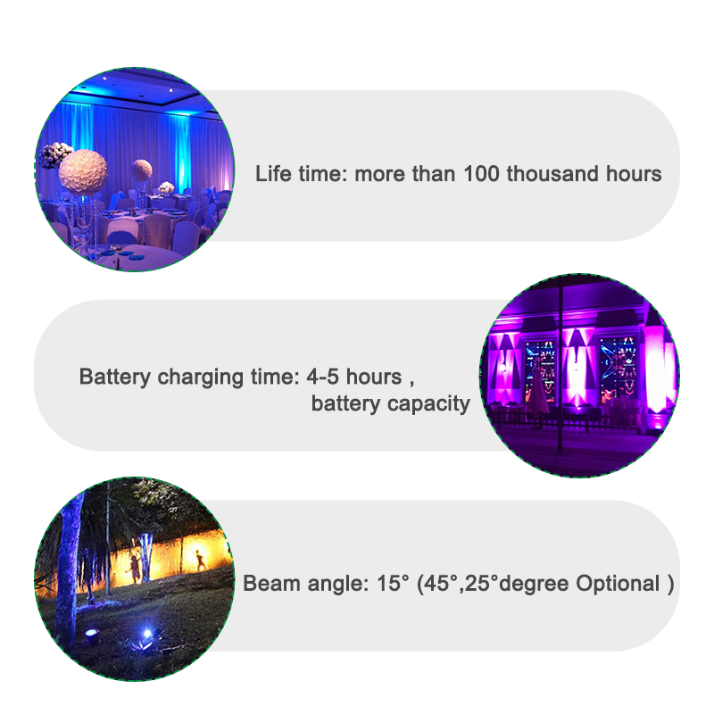 Igracelite  Wireless DMX Battery Outdoor Rgbw LED Par Can Stage Lights