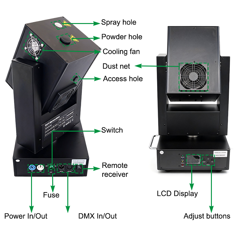 Igracelite 750W Moving Head Cold Spark Machines