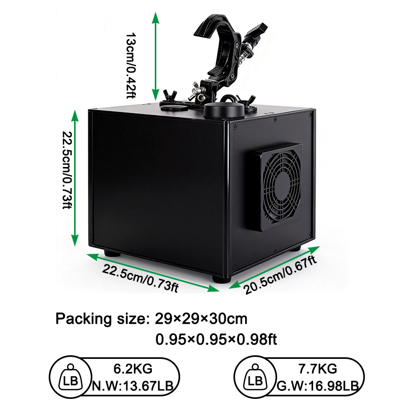 Igracelite 650W Waterfall Cold Spark Machine, Downward Spraying Sparkular for Stage Events, DMX & Remote Control, 1-5M Adjustable Height, Fireworks Water Curtain Effect with Safety Indicator & Aluminum Shell