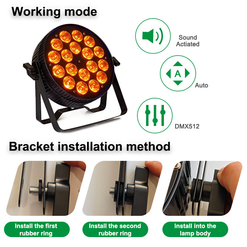 Igracelite 18*18W 4in1/5in1/6in1 RGBW/RGBWA/RGBWAUv LED Par Can