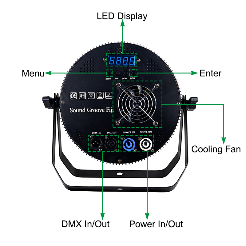 Igracelite 24x18w RGBWAUV 6in1 LED Par Can Slim Smart LED Stage Uplight