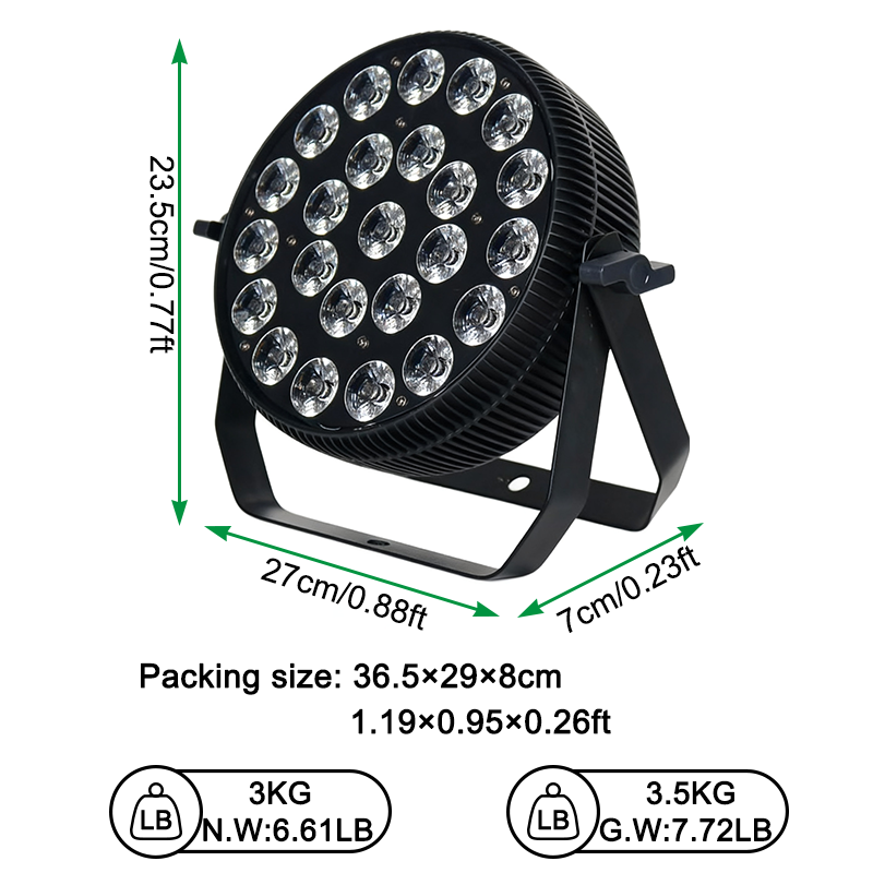 Igracelite 24x18w RGBWAUV 6in1 LED Par Can Slim Smart LED Stage Uplight