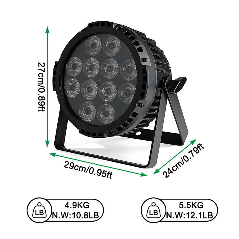Igracelite 12*18W 6in1 rgbwauv waterproof led par light