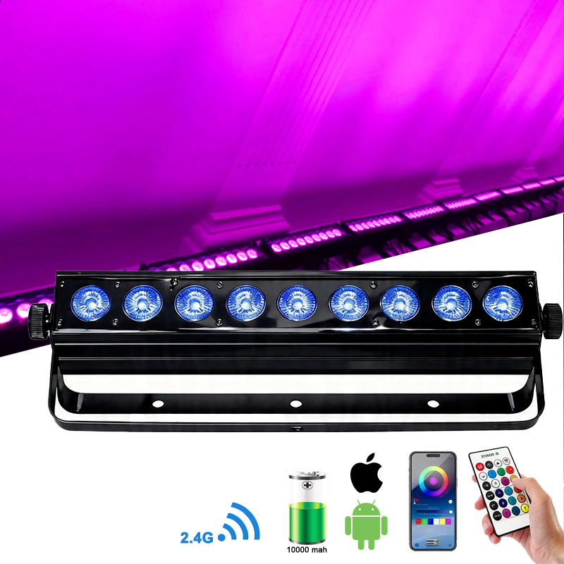 Igracelite Battery LED Par Light with WiFi App & Wireless DMX Control, 1.77" TFT Display Portable Uplight for Stage Wedding Events, Fast Charging Battery Powered LED Par with Infrared Remote Support
