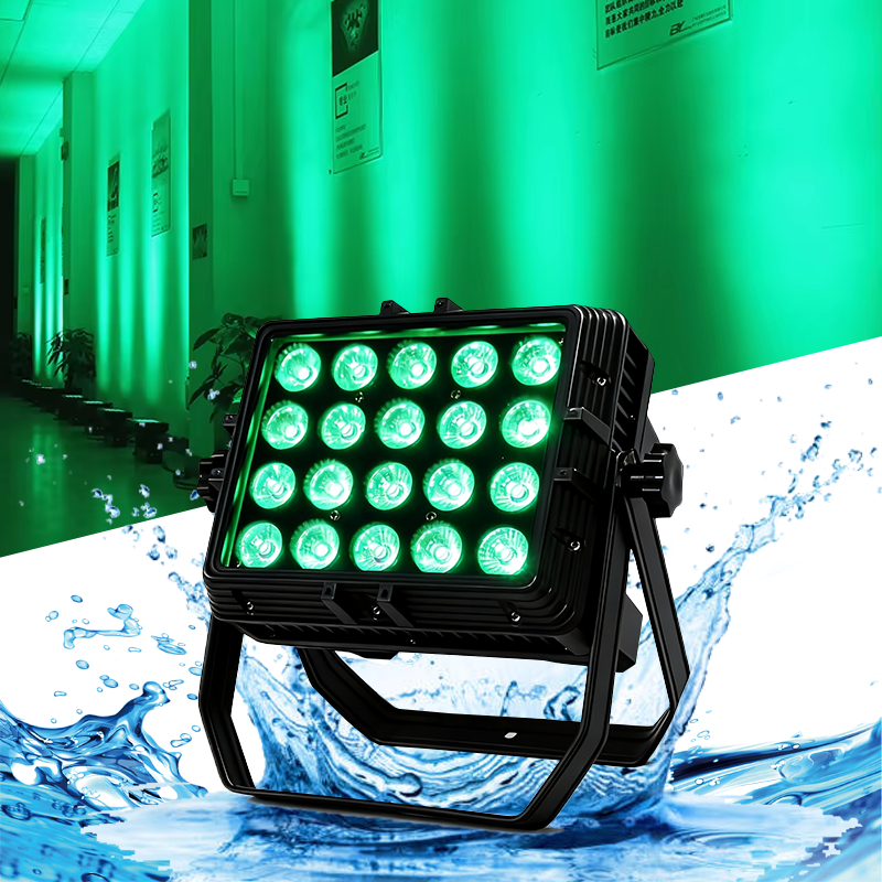 Igracelite 20x18w RGBWAUV DMX512 Rainproof IP65 Square Par Light