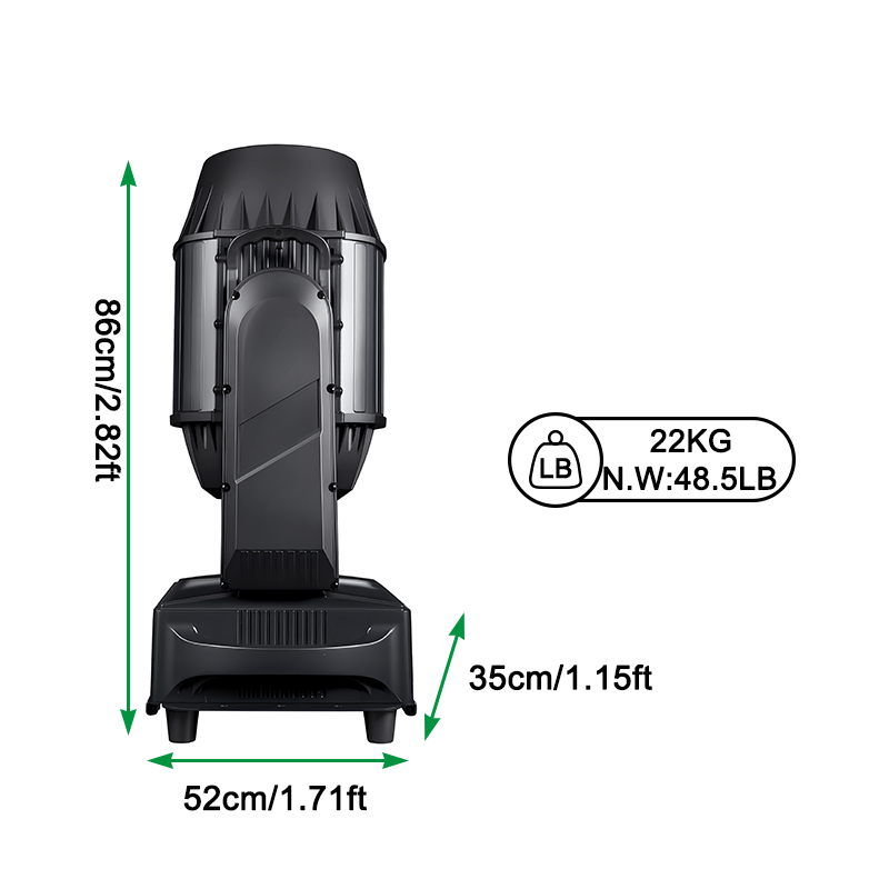 Igracelite IP66 Waterproof 580W LED Moving Head Light - CMY Color Mixing + CTO, 400W LED Module 2° Super Sharp Beam, Professional Outdoor Stage Lighting for Concerts, Events, and Clubs