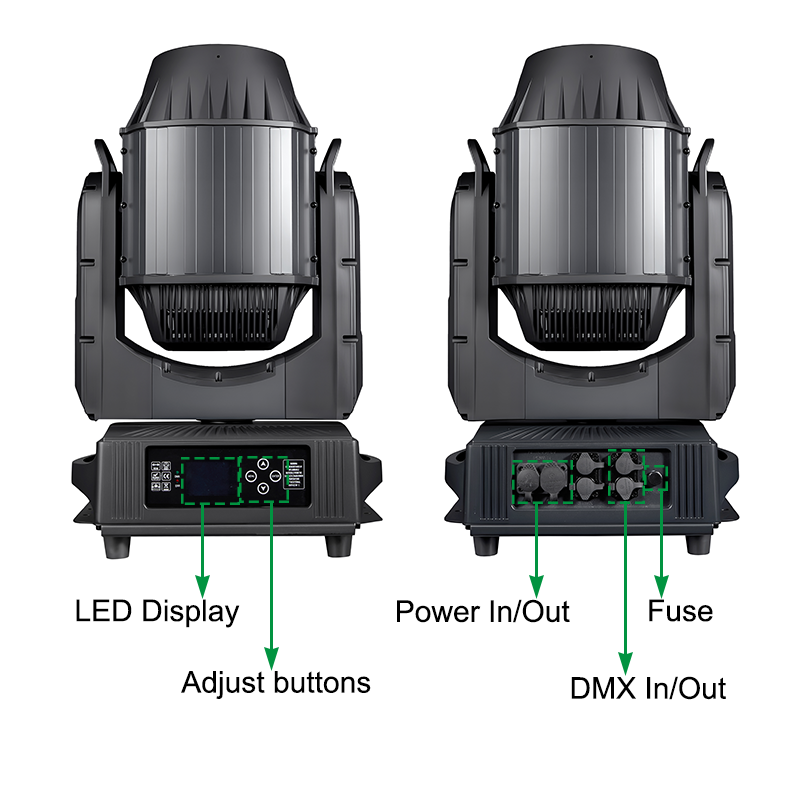 Igracelite IP66 Waterproof 580W LED Moving Head Light - CMY Color Mixing + CTO, 400W LED Module 2° Super Sharp Beam, Professional Outdoor Stage Lighting for Concerts, Events, and Clubs