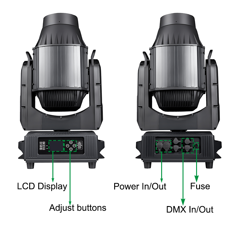 Igracelite IP66 LED Moving Head 580W BSW 3-in-1 CMY Color Mixing Stage Light, 400W LED Module 2°-35° Motorized Zoom Waterproof Outdoor Light for Professional Concerts & DJ Events DMX512 RDM