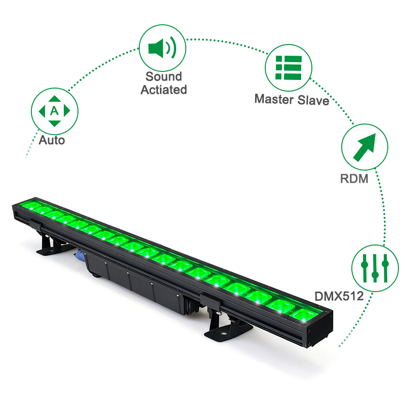 Igracelite IP65 Pixel LED Bar 18x10W RGBW 4-in-1 LED Stage Light, 18-Segment Individual Control, Fanless Silent Outdoor Wall Washer, DMX RDM Support, 103cm 3.4ft Linear Bar for Concerts & Events