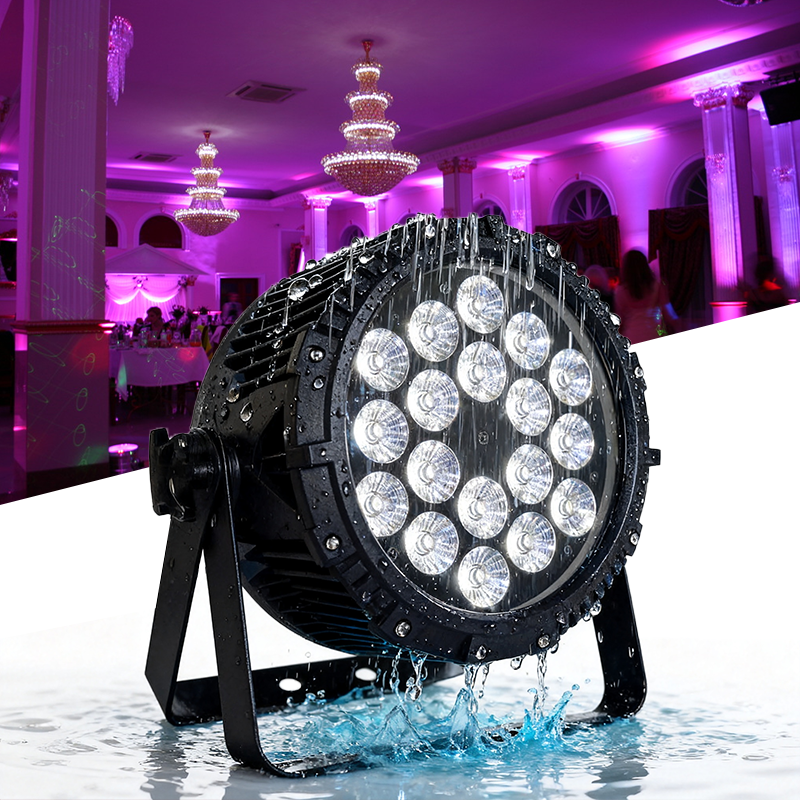 Igracelite 18x8W RGBW 4in1 Waterproof LED Par Light, IP65 Outdoor Stage Lighting with DMX512 Control, 25° Beam Angle for DJ, Nightclub, Wedding, and Event Show - Die-Cast Aluminum Housing