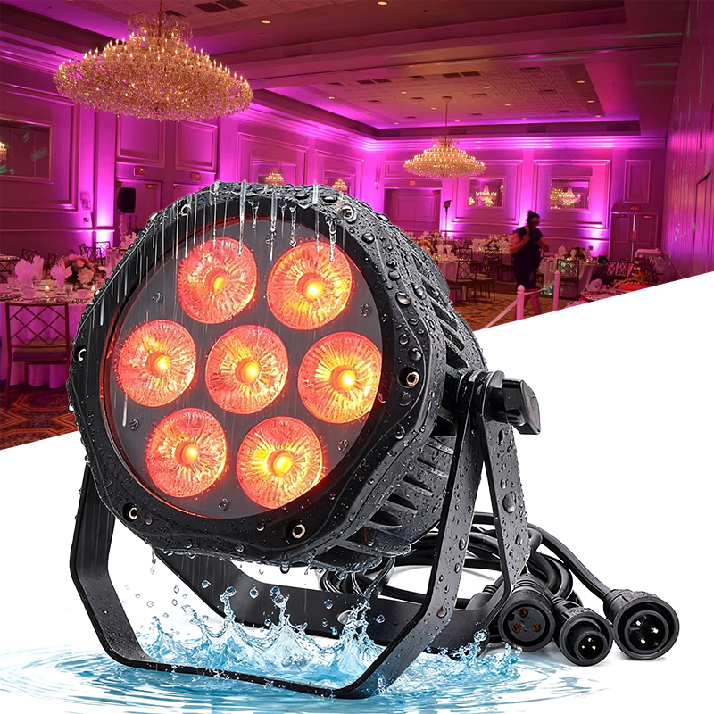 Igracelite Igracelite 7x12W RGBW LED Par Can IP65 Waterproof Stage Light 90W DMX512 Wash Light for Outdoor Wedding Disco Party Bar Stage Lighting, High CRI 95