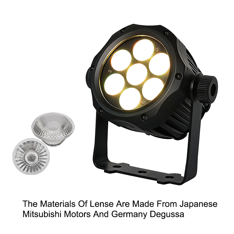 Igracelite Igracelite 7x12W RGBW LED Par Can IP65 Waterproof Stage Light 90W DMX512 Wash Light for Outdoor Wedding Disco Party Bar Stage Lighting, High CRI 95