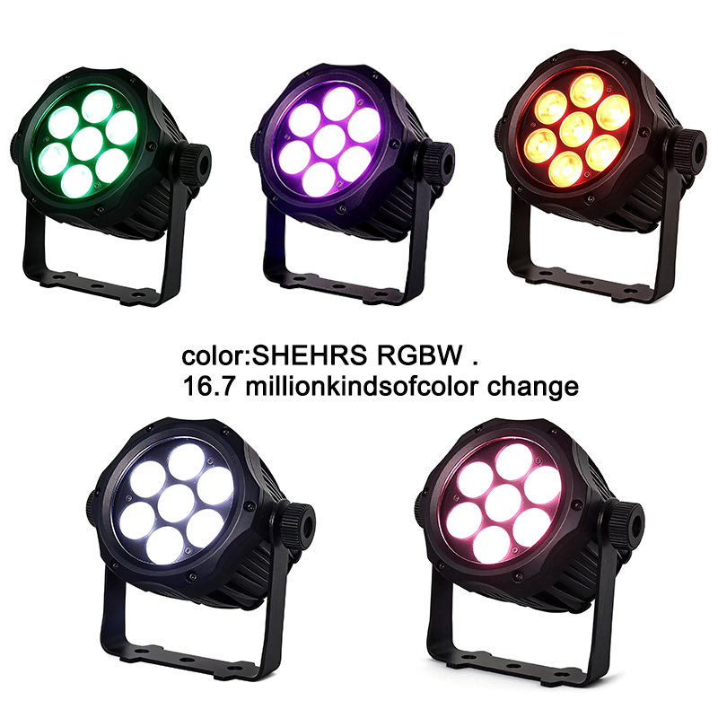 Igracelite Igracelite 7x12W RGBW LED Par Can IP65 Waterproof Stage Light 90W DMX512 Wash Light for Outdoor Wedding Disco Party Bar Stage Lighting, High CRI 95