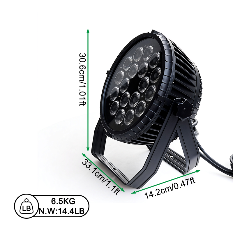 Igracelite Outdoor Waterproof 18*4in1 RGBW LED Par Lights Stage
