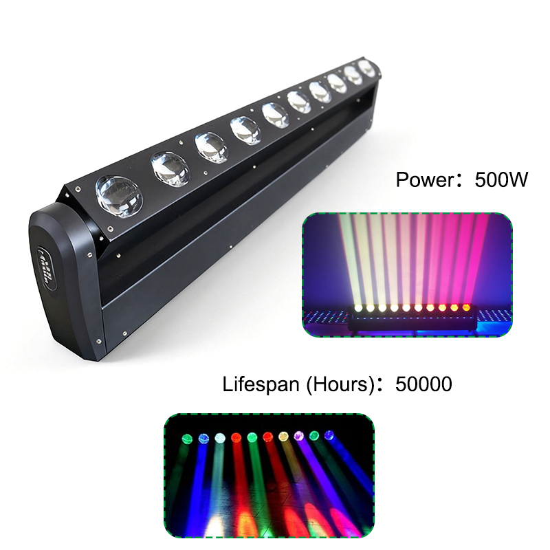 Igracelite 400W Beam LED Moving Head Scanner Bar, 10x40W RGBW 4-in-1 Stage Light, 2° Super Sharp Beam Moving Head for Professional DJ Disco Club Event, DMX512 Control 500W Total Power