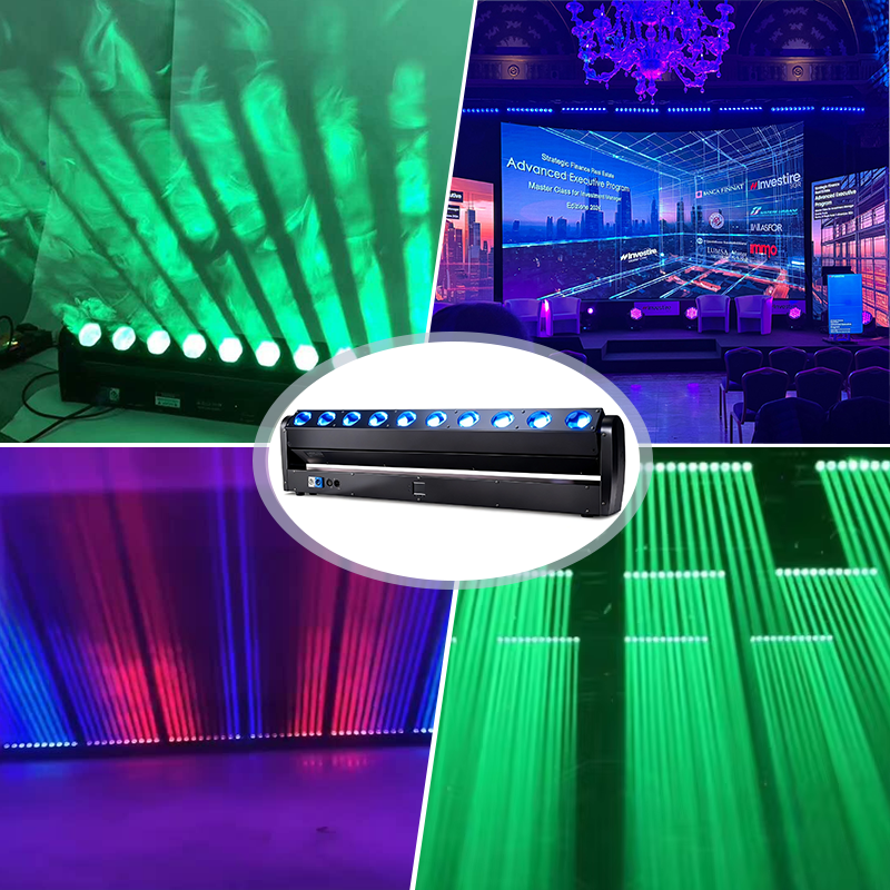 Igracelite 400W Beam LED Moving Head Scanner Bar, 10x40W RGBW 4-in-1 Stage Light, 2° Super Sharp Beam Moving Head for Professional DJ Disco Club Event, DMX512 Control 500W Total Power