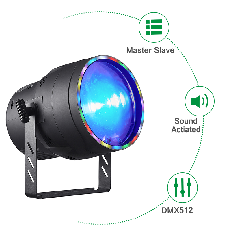 Igracelite 250w COB Zoom Par Light, RGBW LED Wash Light with CTO Color Tuning, for Stage Lighting, Disco, Wedding, Party, and Holiday Events
