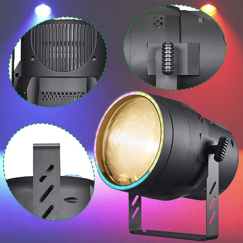 Igracelite 250w COB Zoom Par Light, RGBW LED Wash Light with CTO Color Tuning, for Stage Lighting, Disco, Wedding, Party, and Holiday Events