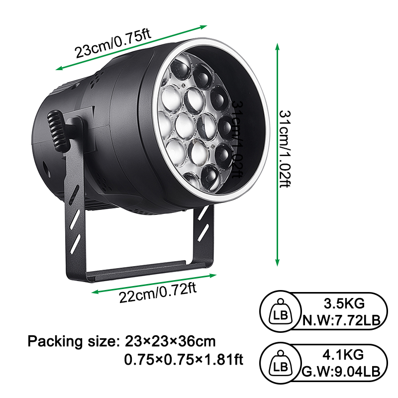 Igracelite 19x15w Led Par Light Zoom RGBW 4in1 Par Stage Led Par Zoom Dj Lights Concert Party Uplight