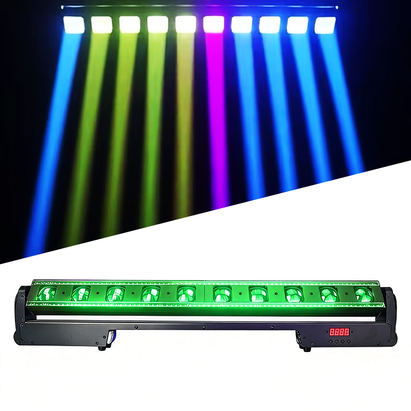 Igracelite 10-Eye 20W RGBW LED Moving Head Bar Light with Pixel Mapping, 300W Vertical Tilt DMX512 RDM Stage Effect Lighting for Disco Nightclub Club Party DJ
