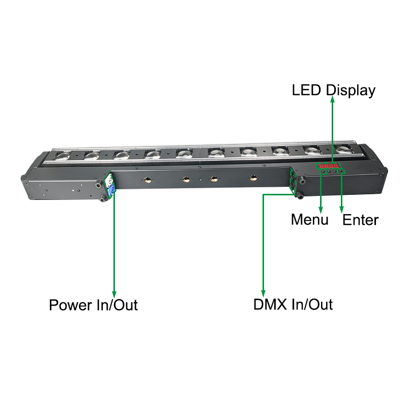 Igracelite 10-Eye 20W RGBW LED Moving Head Bar Light with Pixel Mapping, 300W Vertical Tilt DMX512 RDM Stage Effect Lighting for Disco Nightclub Club Party DJ