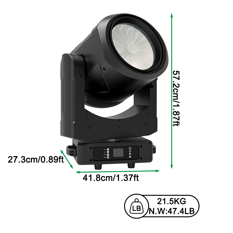 Igracelite 4x60W RGBW 4in1 LED Moving Head Lights with 3°-35° Zoom Beam Frost, Individual Pixel Control DMX512 Professional Stage Lighting for Concerts Festivals DJ Events