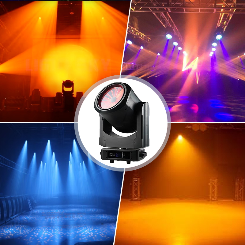 Igracelite 4x60W RGBW 4in1 LED Moving Head Lights with 3°-35° Zoom Beam Frost, Individual Pixel Control DMX512 Professional Stage Lighting for Concerts Festivals DJ Events