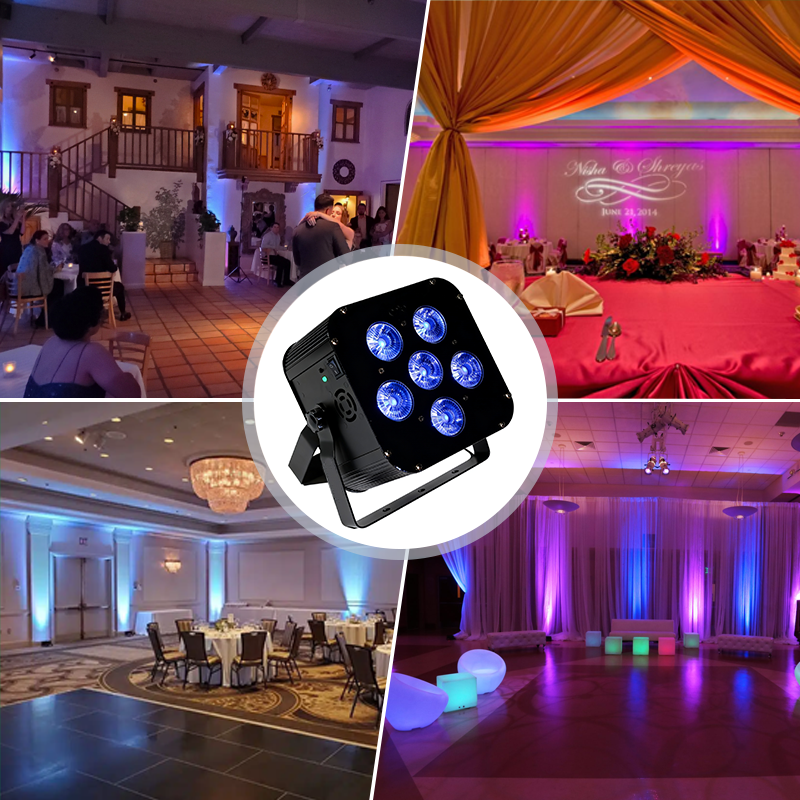 Igracelite 10-Pack Battery LED Par Stage Lights 6x18W RGBWA+UV 6in1 Wireless DMX Uplighting with Flight Case for Wedding DJ Club Events
