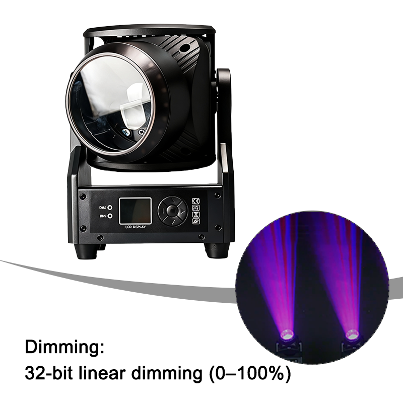 Igracelite 120W RGBL 4-in-1 LED Moving Head Light with RGB Halo Ring, Professional 3-in-1 Beam Wash Swing Stage Lighting, DMX512 RDM for DJ Club